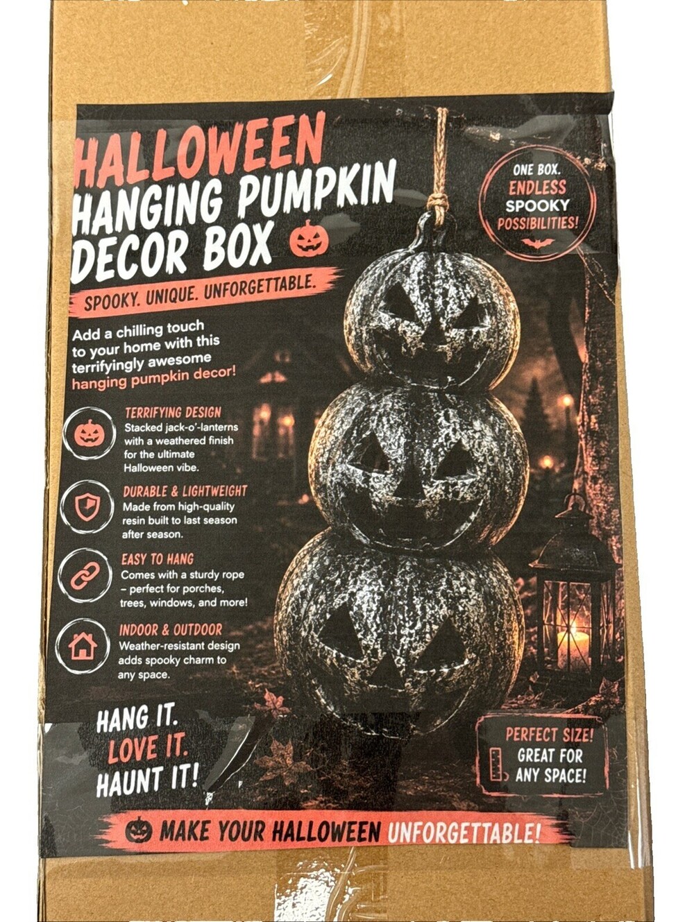 Halloween Hanging Pumpkin Decor Box